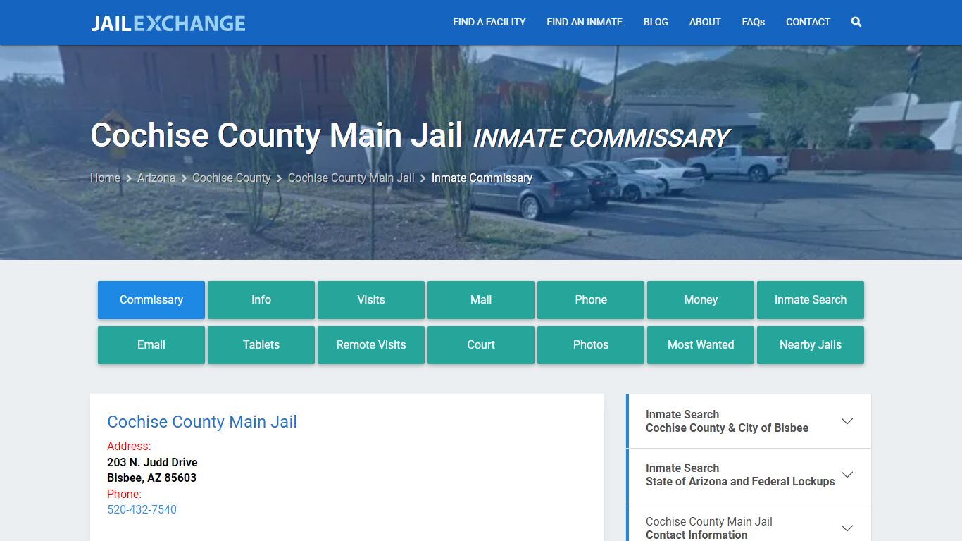 Cochise County Main Jail Inmate Commissary - Jail Exchange