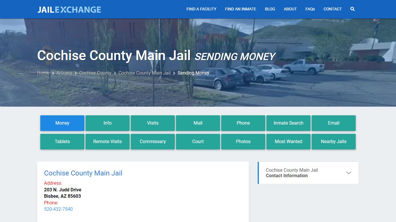 Send Money to Inmate - Cochise County Main Jail, AZ